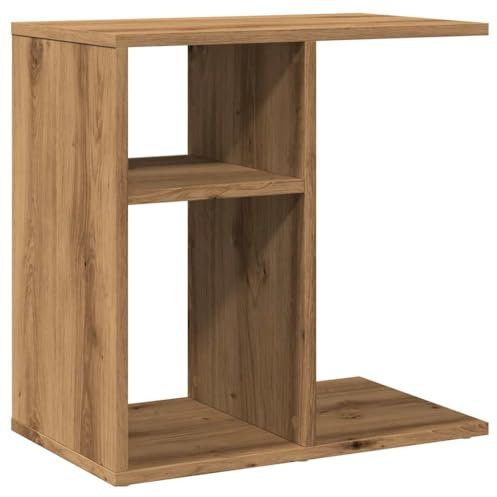 vidaXL Side Table/Display Unit - Artisan Oak 50x30x50 cm - Living Room/Bedroom, Clip on Wall