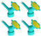 LAANCOO 4 Pcs Bouchon de Bouteille d'arrosage, Capuchon de tête d'arrosage, Bec Bouteille 'Eau à Double tête en Plastique, buse ' Facile à Installer pour Les Plantes Jardin.