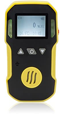 Gas Detector, Portable Industry H2/O3/CO/PH3/CO2/H2S/NH3/O2/NO2/NO/EX/CH4 Gas Detector Combustible Gas Alarm Detetcor USB Charge 0-100% LEL(H2-0-1000ppm-1)