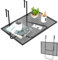 KOMFOTTEU Table de Balcon Suspendue, 60,5 cm x 40,5 cm (L x l), Tables de Service Pliable, Charge de 20/23 kg, Table Suspendue en Fer, pour l'Extérieur et l'Intérieur (Non réglable en Hauteur)