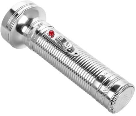 iplusmile Lampe Torche Rétro En Métal Ancien Aluminium Robuste 2 x Piles Batterie Lampe De Secours Maison De Campagne Décoration Vintage Utilitaire