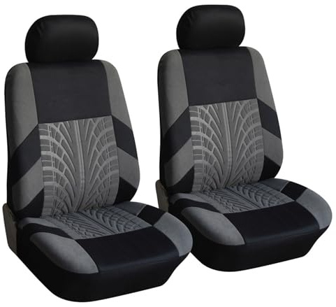 BSFYJXW Auto-Sitzbezug für BMW Mini Cooper S R50 R52 R53 R55 R56 R57 R58 R59 R61, Vordersitzbezüge, PKW-Sitzbezug Vordersitze, Sitzschoner-Auto, Atmungsaktiv Verschleißfest Bequem,2 Seats-Grey
