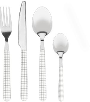 Tognana, Set 4 Posate Vichy Beige, Acciaio 18/0, Beige