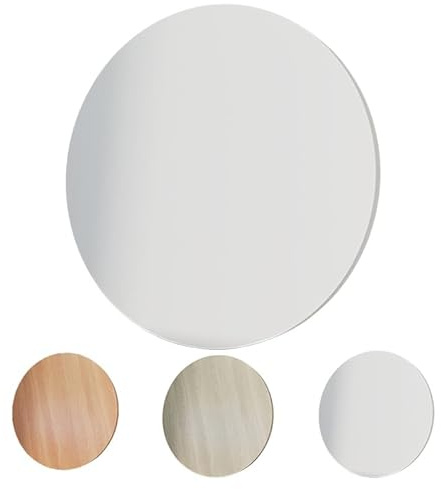 Ersatz-Tischplatte Aus Holz, Rund Holzplatte Für Couchtisch 30cm 50cm 60cm 70cm 80cm Ersatztischplatte, Langlebig Und Stilvoll(White,40cm/16in)