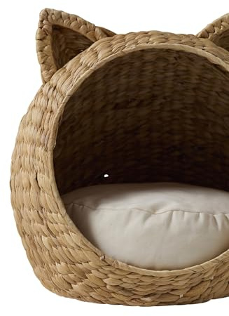 VERTBAUDET Katzenbett aus Wasserhyazinthe, Beige, TU