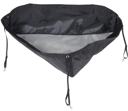 DIYEAH Hängender Pferdefuttertrog aus 1000d Netz und Nylon Fest Vernäht Schwarz mit Gurt für Einfaches Befüllen und Füttern von Pferden und Ziegen im Stall