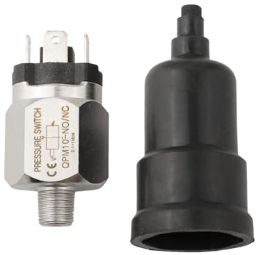 Membran-Druckschalter für Druckluft- und Wassersysteme mit einstellbarem 0,1 bis 1 MPa-Bereich, 0,6 cm / 1/8 Zoll Pt-Gewinde, IP54-bewertet, Edelstahl- und Gummi-Konstruktion