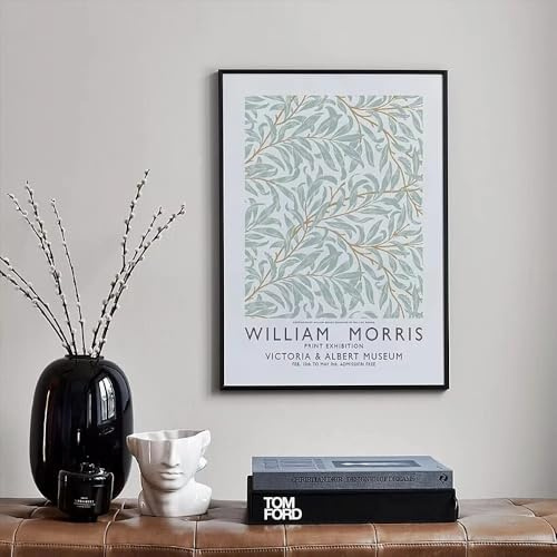 Nordisk William Morris-affischtryck Abstrakt växtmålning med ringblomma och riddarsporre Väggkonst för rum, heminredning (70x110cm/utan ram)