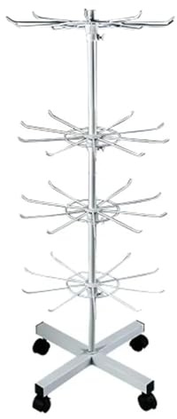 Verkaufsständer Multifunktionales Drehregal,verkaufsstand,Metall-Display-Regal,Vertikale Regale Für Einzelhandelsgeschäfte Und Supermärkte,Für Hüte,Schmuck,Accessoires,Etc. (Weiß, 4 Schichten)