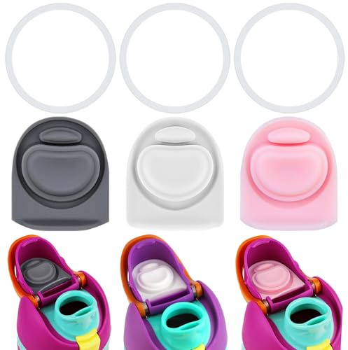 Frokolla 3 Sets Replacement Stopper and O Ring Gasket Compatible with Owala FreeSip 24oz 32oz,Water Bottle Lid Insert Cap Silicone Seal Parts for Owala 16/19/24/32/40oz Mouth Piece Accessories TR-A1