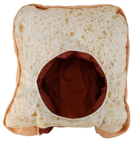 JUMPLAWN Lustiger Toastbrothut Plüsch Kostümzubehör Für Diy Selfie Prop Partyfotos Und Rollenspiele Weiche Warme Brot Kappe 36.00 X 32.00 X 13.00 cm