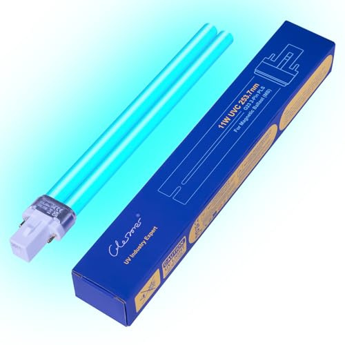 Glostars 11W UVC Ersatzlampe Leuchtmittel,mit G23 Sockel,UV Lampe Ersatz,Für Teichfilter, Aquarium & Wasserklärer