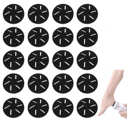 BESTYASH Fußfeile-Schleifwerkzeug 20 Stück Ersatzkopf Schwarz | Ergonomische Form, Feine Schleifoberfläche, Wiederverwendbar, Leicht Zu Reinigen