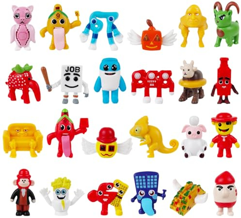 InteDesign 24PCS Steal a Brainrot Action Figures Set, Cute Italian 67 Tralalero Shark Strawberry Elephant Figures Animals, 5-10cm Funny Collectible Desk Toy for Decoration, Collection, And Fans Gift