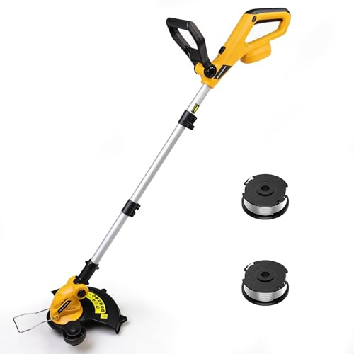 3 in 1 Cordless String Trimmer(No Battery) Compatible with Dewalt 20V Battery,12 Cutting Diameter,Auto Line Feed,Foldable Weed Eater/Edger Trimmer/Mower for Yard Garden,Grass Trimmer