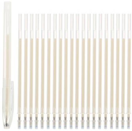 STOBAZA Plastic Erasable Pen for Sewing Heat Removable Ink, Fabric Marker for Hand Embroidery and Stitching, Wipes off Damp Cloth, Runs Smoothly over Fabric,