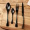 Lekoch 4 Pièces Set de noir Couverts en acier Inoxydable 18/10