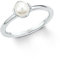s.Oliver Damen-Ring 925 Silber rhodiniert Perle weiß Süßwasser-Zuchtperle Creme Gr. 52 (16.6) - 2018595