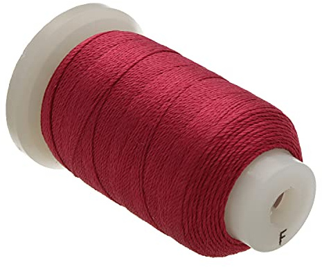 The Beadsmith Pure Silk Cord – Maroon, Size F (0.348 mm/0.0137”), 140 Yards (420 ft), 1/2-Ounce Spool