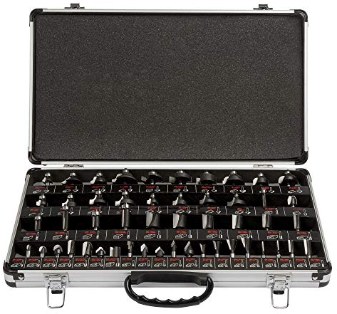 Trend 50-teiliges Fräser-Starter-Set, 1/4 Zoll Schaft, Hartmetallbestückt, Mit Aluminiumkoffer, SET/SS50X1/4TC