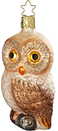 Inge-glas - Christbaumschmuck, Baumschmuck - Vogel - Eule - Glas - Größe: 10 cm - mundgeblasen