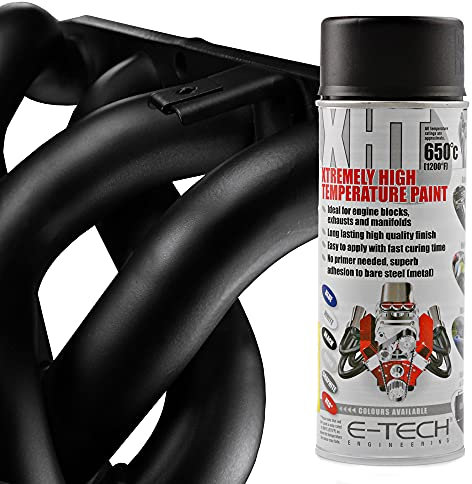BITS4REASONS - NEW FORMULA E TECH XHT - XTREMELY HIGH TEMPERATURE (BLACK) PAINT HEAT RATED TO APPROX 650 C (1200 F)…