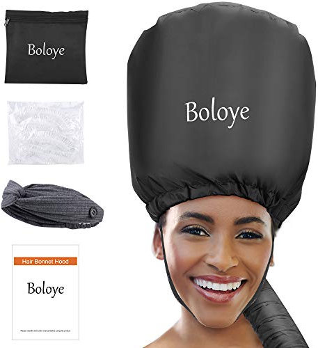 Boloye Accesorio para gorro de secador de pelo, tapa de secadora con capucha XL de 28.5 pulgadas para un secado más rápido y acondicionamiento profundo, espacio extra grande para cabello grueso y