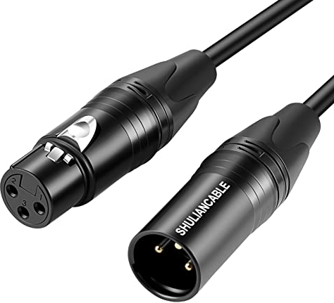 SHULIANCABLE XLR, cavo professionale bilanciato maschio a femmina microfono cavo, compatibile con microfono, mixer, fotocamera, amplificatore, alimentazione fantasma, altoparlante (8M)