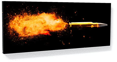 Sense Canvas Kunstdruck auf Leinwand, Motiv: Armee, Militär, Soldat, Waffe schießend, Heimdekoration, Poster, Gemälde, klein, 50,8 x 20,3 cm