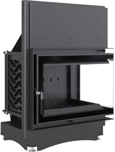 KRATKI Zuzia Eco Camino a legna con inserto ad aria Emissione C02 ridotta Conforme BImSchV 2 12 kW Rendimento termico 81% Acciaio e ghisa Deco Destra