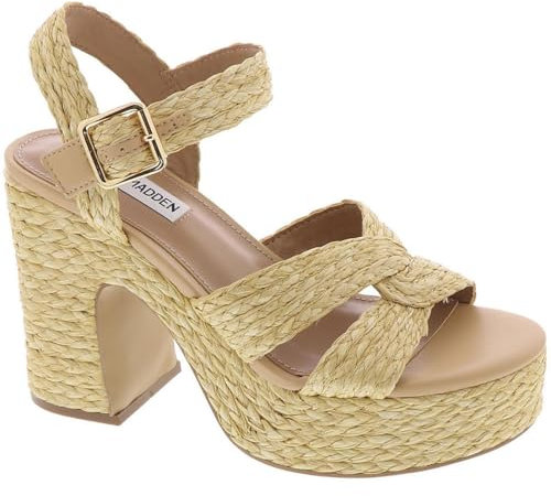 Steve Madden Damen Carisma Sandalen mit Absatz, Natürlich, 39 EU