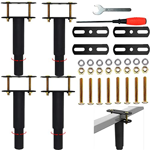 4 Bettbeine,verstellbare möbelfüße 18-33cm,Einziehbar Bettfüße,Strapazierfähig,Lattenstützbein,Metall-Möbelstützfüße,Geeignet für Schrank,Sofa,Bettgestell(Schraubenschlüssel,Schraubendreher enthalten)