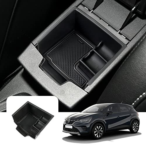 LFOTPP Compatible con Renaul-t Captur 2 2020-2023 Caja de Apoyabrazos Consola Central Para Coche, Caja de Almacenamiento Reposabrazos Organizador Accesorios para Captur 2 (Negro)
