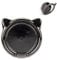 [2 Pack] Cat Ears Glossy FinishCell Phone Ring Holder Stand, 360 Degree Rotation Finger Ring Kickstand with Polished Metal Phone Grip for Magnetic Car Mount, Smartphone Accessories（Black）