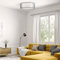 Navaris LED Deckenleuchte 2-Schicht-Design - dimmbar mit Fernbedienung - verstellbare Farbtemperatur - Design Stoff Deckenlampe - Weiß