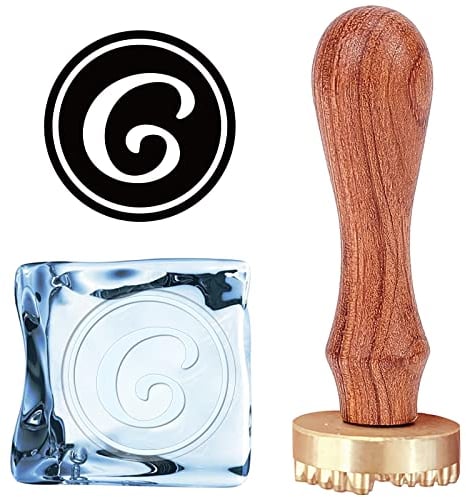 CRASPIRE Letter Ice Stamp G Ice Cube Stamp Ice Branding Stamp with Removable Brass Head & Wood Handle Vintage Ice Stamp for DIY Crafting Cocktail Whiskey Mojito Drinks Bar Making