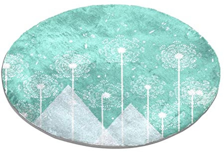Runder Teppich für Schlafzimmer, Wohnzimmer, Arbeitszimmer, Spielen, Mint Blowball-01