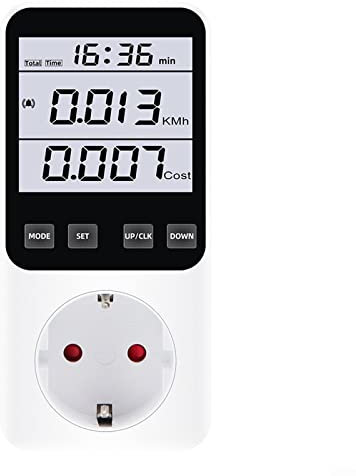Oniissy Strommessgerät: Digitaler Energiekosten-Messer & Stromverbrauchs-Zähler, Stromverbrauchsmesser Steckdose,bis 3.680 W (Stromverbrauchszähler)