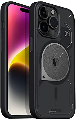 Aulumu A15 per iPhone 14 Pro Cover Magnetica, Compatibile con MagSafe, Semitraslucida Opaco Cover, Antiurto Anti-Graffio Custodia, Sottile Morbido TPU Cornice, 6,1 pollici, Nero