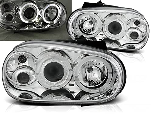 CR-Lights LED Angel Eyes Scheinwerfer für VW Golf IV 4 chrom inkl NSW 09.1997-09.2003