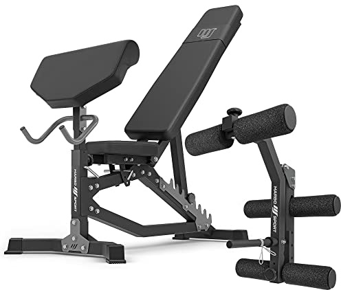 Marbo Sport Set MS39_2.0 | Doppelseitige Bank + Curl Pult + Beinpresse | Stangen und Gewichte 42 kg zur Auswahl | Made in EU