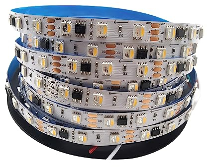 Vrabocry 12V 24V TM1814 RGBW RGBWW LED Streifen SMD 5050 Chip 4 IN 1 Programmierbare Address Smart Pixel Band licht 5M 60LEDs/M IP30 IP67 (IP30 nicht wasserdicht, 12V Rgb+Warmweiß)