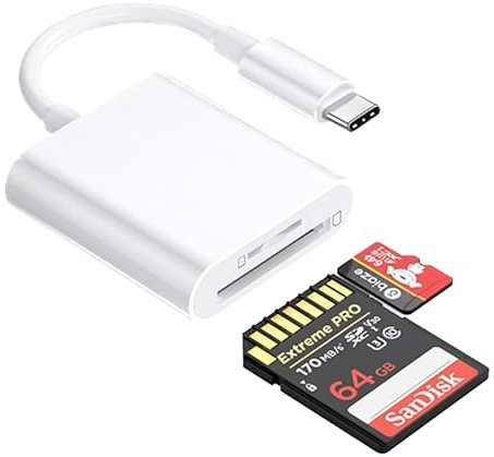 Lettore di schede SD 2 in 1 USB C Thunderbolt OTG telefono fotocamera tipo C a micro SD TF SDXC SDHC lettore di schede di memoria adattatore di ricarica compatibile con MacBook, iPad, Samsung,