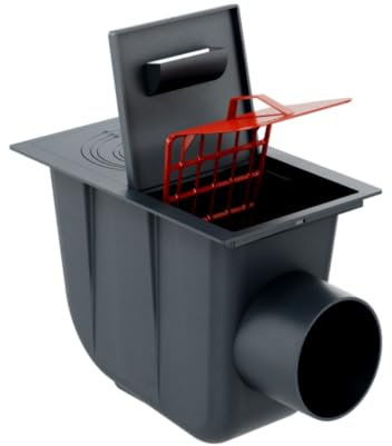 Waagerechter Regenrohrablauf Regenablauf Dachrinnenablauf Regensinkkasten Ø50-125 mm x DN110 (Anthrazit)