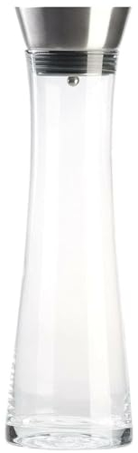 Carafe - Pichet à eau - Passoire en acier inoxydable - Verre - 9.5 x 30 cm - 1 litre