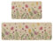 Artoid Mode Blumen Blätter Schmetterling Frühling Küchenteppich 2er Set, Waschbar Dekoration Küchenmatten für Innen Außen Dekor - 43x73 and 43x118 cm