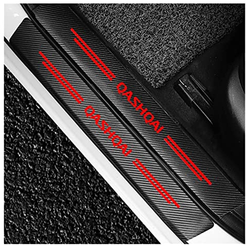 JYMLOV 4pcs Car Door Sill Protector for NIS-san Qashqai J10 J11 J12 2009-2021 Tuning Accessories, Car Threshold Scuff Plate Styling Decorate Self-Adhesive Carbon Fiber Stickers,Black