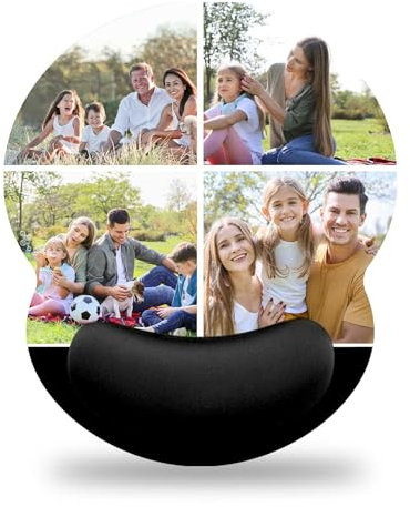 Naispanda Tapis de Souris Personnalisé avec Repose-Mousse en Mousse À Mémoire de Forme Tapis de Souris Personnalisé avec Support de Poignet Base