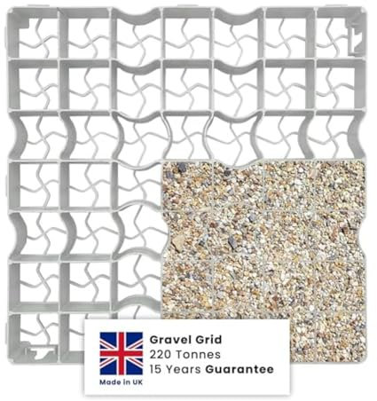 Neat Plastics Coloured Gravel Grid for Driveways, Driveway Grids, Shed Base Plastic Grid, Gravel Membrane, Plastic Sheds for Outdoor Use - Durable Garden Shed Base in Vibrant Gravel Colour - 40 Grids