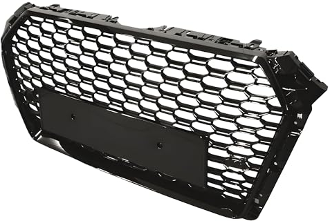 Kompatibel mit A4 B9 Kühler Grill Wabengrill Front ohne Emblem Schwarz Glanz